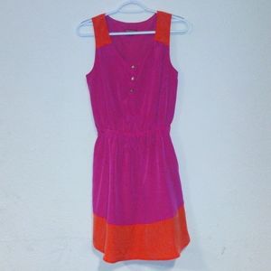 Merona orange pink color block dress XS